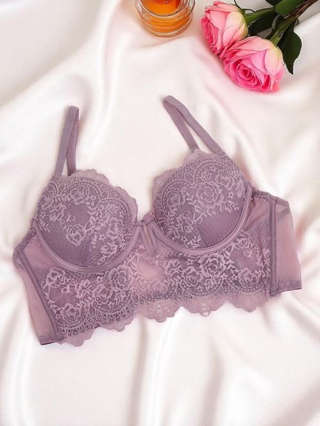 Royalfashion Damen gepolsterter Spitzenkorsett-BH Grace Korsett