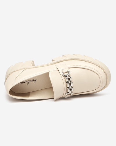 Beige Damenschuhe auf massiver Erikela-Sohle - Schuhe