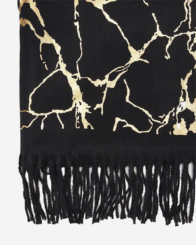 Schwarzer Damenschal mit goldenen Verzierungen - Accessoires