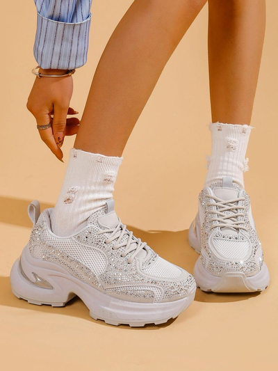 Royalfashion Damen Sport Sneakers mit Strass Bloss