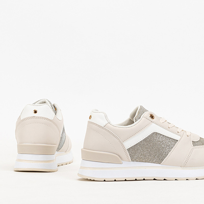 OUTLET Damen-Sportsneaker in Beige mit Glitzer Berilan - Schuhe