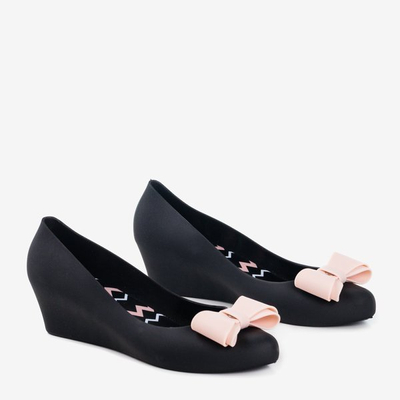 Schwarze Gummimelisse für Frauen auf einem Keil Grawiti - Footwear