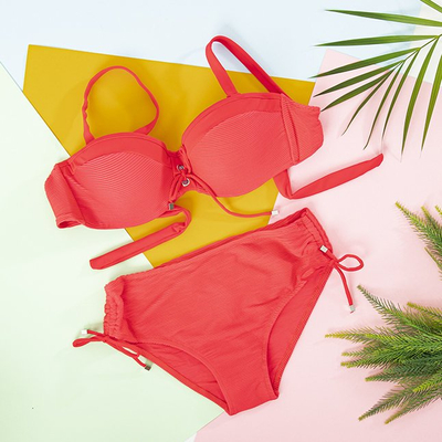 Damen-Badeanzug mit Korallenstreifen - Unterwäsche