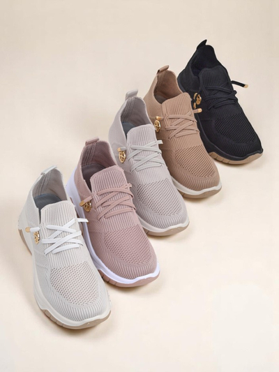 Damen-Sneaker Royalfashion Selene – bequeme weiße Schuhe mit flacher Sohle