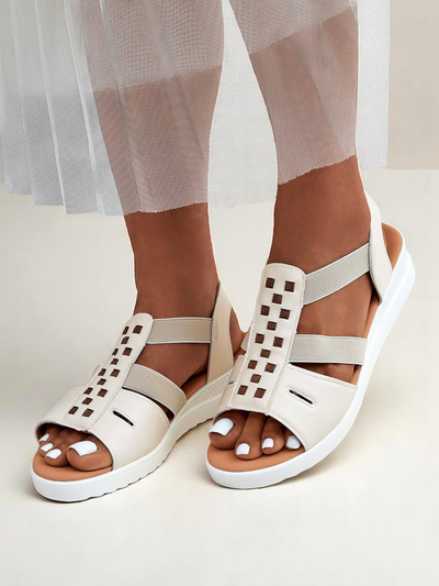 Royalfashion Damensandalen mit niedrigem Keilabsatz Sora