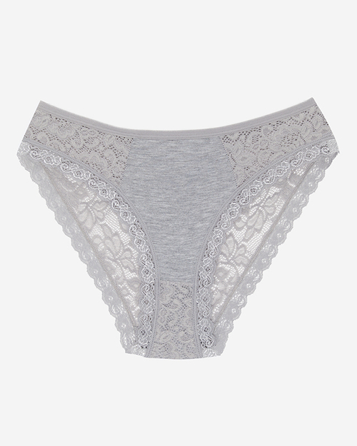 Сірі жіночі трусики з мереживом