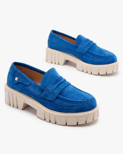 Kobaltfarbene Öko-Wildleder-Mokassins für Damen Siherta- Footwear