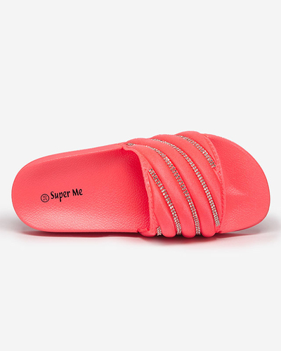 OUTLET Koralle Damenhausschuhe mit Zirkonia Mytaris - Schuhe