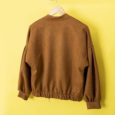 Braune Wildlederjacke für Damen - Kleidung