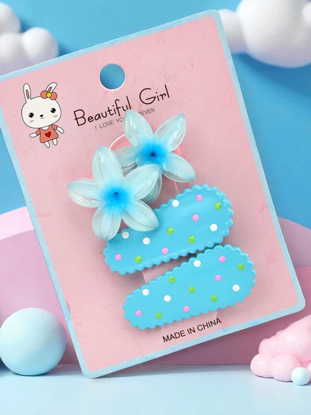 Set aus Haarklammern mit Blumenmotiv