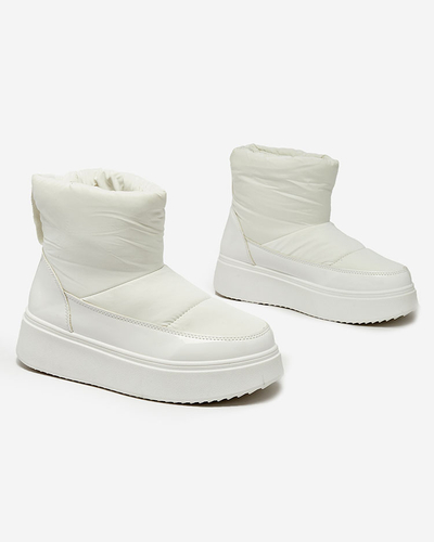 Royalfashion White Maderta Damen Schlupf-Schneestiefel