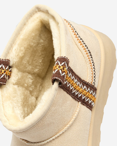 Royalfashion Damen Kurzstiefel a'la Schneestiefel mit Ornament Erititta