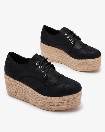 Чорні жіночі напівчеревики на платформі Jacais- Footwear