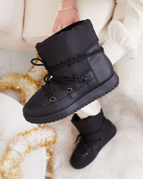 Royalfashion Damen Schlupf-Schneestiefel in schwarzer Farbe Iredas