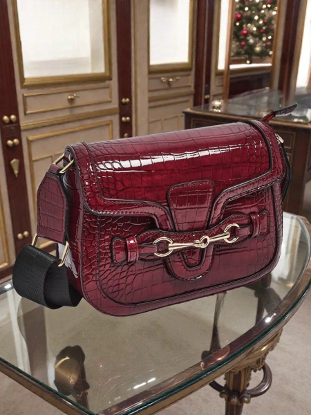 Damentasche Aurora Burgunderrot Ökologisch Leder Elegant