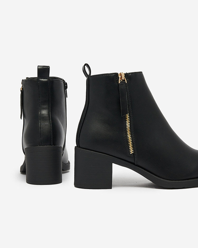 Royalfashion Schwarzes Öko-Leder Damenstiefel Rejerry