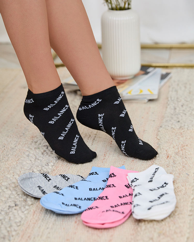 Шкарпетки жіночі Royalfashion різнокольорові з написами 5/уп