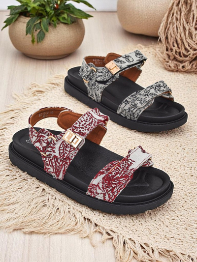 Royalfashion Damensandalen mit Aloe-Print