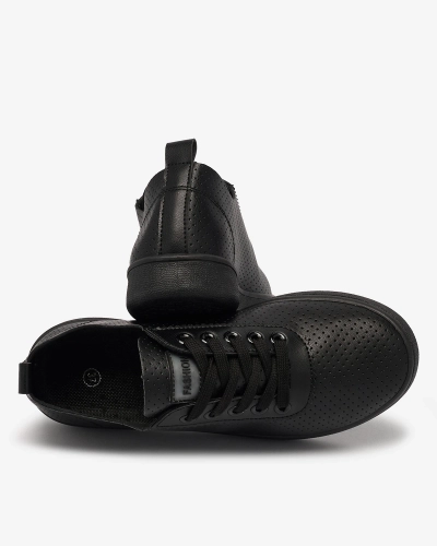 Royalfashion Damen durchbrochene Sneaker in schwarz Akeria