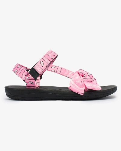 Royalfashion Rosa Damensandalen mit Schleife Oyall
