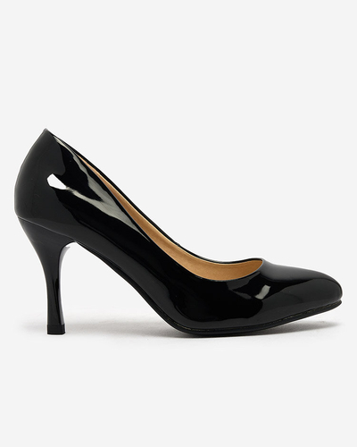 Royalfashion Schwarz lackierte Pumps mit Absatz Degonola