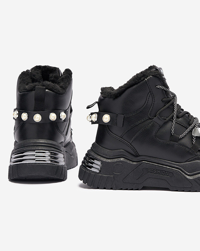 Schwarze Sneaker mit Pommie-Isolierung - Schuhe