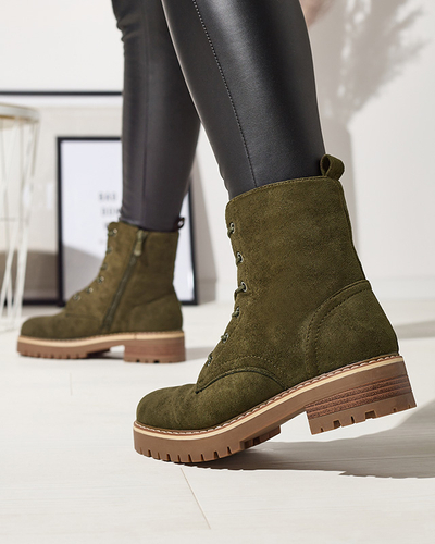 Grüne Damen-Trapper-Stiefel Priviea - Schuhe