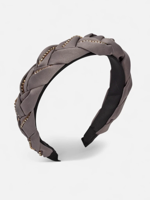 Royalfashion Пов'язка на волосся з плетінням у косу, оздоблена цирконами