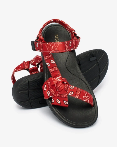 Royalfashion Rote Damensandalen mit Schleife Oyall