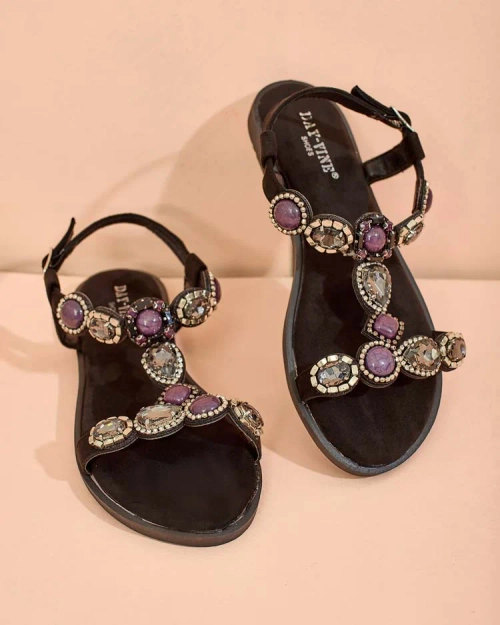 Royalfashion Жіночі босоніжки з цирконієм Sobrinas