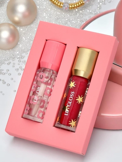 Glitzer Lipgloss und farbloser 2-in-1 Lipgloss Lady Bug