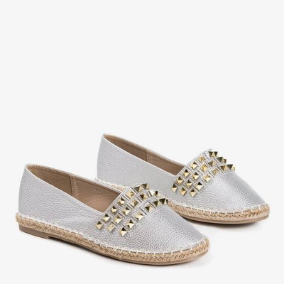 Silberne Damen-Espadrilles mit Anchu-Nieten - Schuhe 1