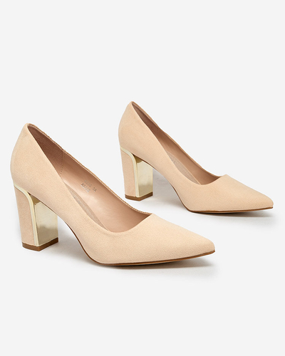 Royalfashion Beige Damen Öko-Wildleder-Pumps Afrogosa