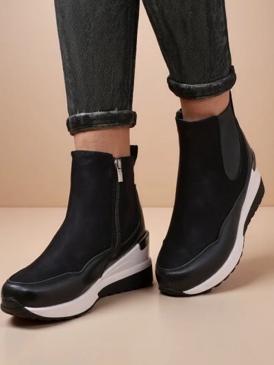 Royalfashion Damen Stiefeletten auf einem versteckten Keil Zafico