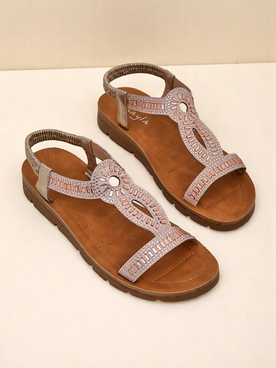 Royalfashion Damensandalen mit dekorativen Riemchen Ava Shine