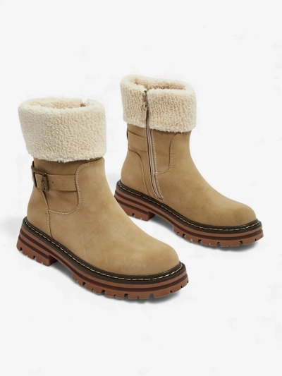 Öko-Leder Damen Stiefeletten mit Lammfell Merli