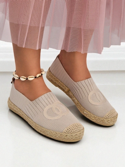 Aurelia Espadryle Royalfashion Бежеві - Плоскі жіночі туфлі без застібок