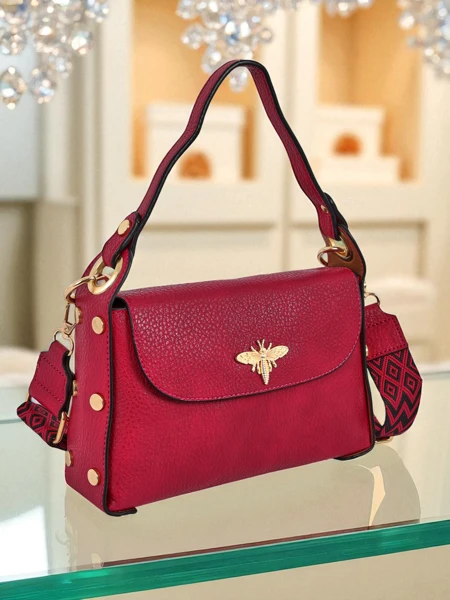 Damen Handtasche fuchsia Minerva Öko-Leder für Schulter und Crossbody