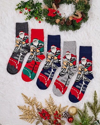 Royalfashion Lange Herren Weihnachtssocken 5er-Pack