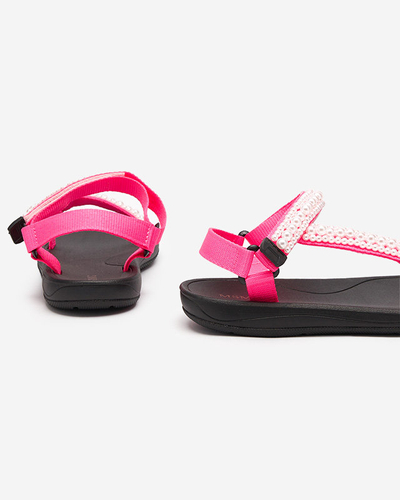 Sportliche Damensandalen in Neonpink mit Dotiss-Perlen - Schuhe