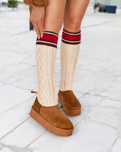 Royalfashion Damen Schneestiefel mit einer sockenähnlichen Schaft Kokumi