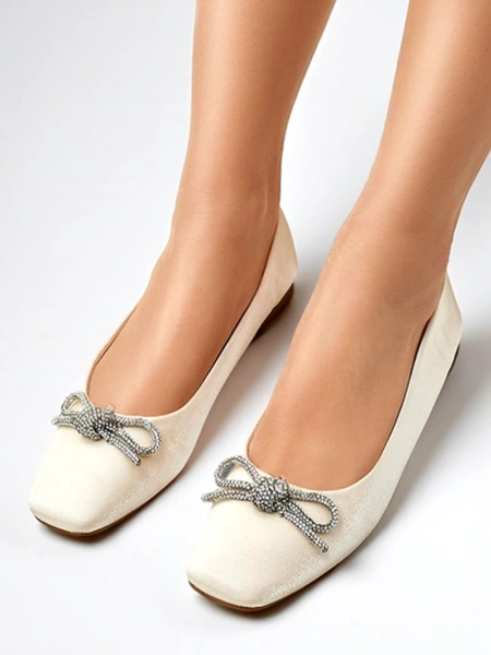 Royalfashion Damen Ballerinas mit Schleife und Glanz Ofenal