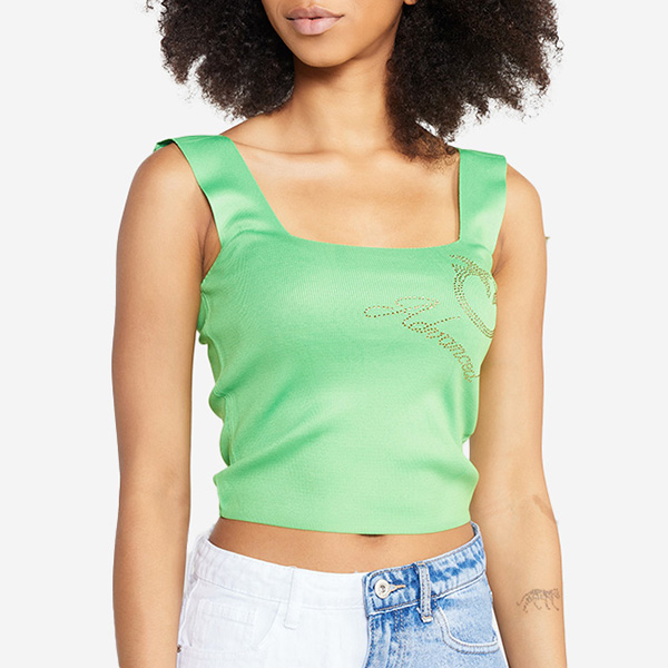 Grünes Crop-Top mit Trägern für Damen - Kleidung