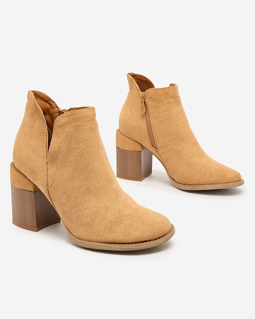 Жіночі черевики на шпильці Royalfashion Camel