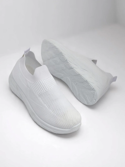 Royalfashion Damen Sport Slip-On Schuhe Weiß