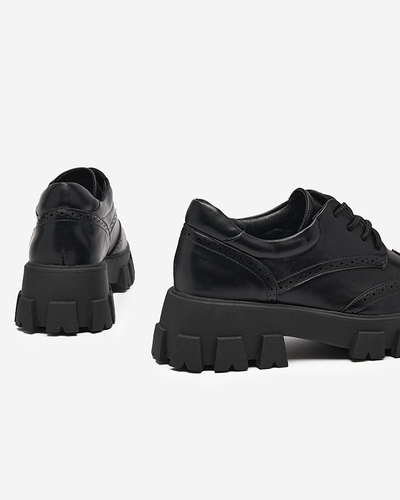 Чорні жіночі черевики на шнурівці Uneri