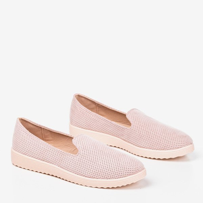 Hellrosa durchbrochene Verinda-Slipper - Schuhe 1