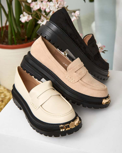 Мокасини Giulia Бежеві з Екошкіри