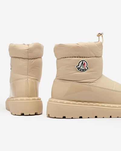 Royalfashion Damen Schlupf-Schneestiefel in beige Farbe Ireda