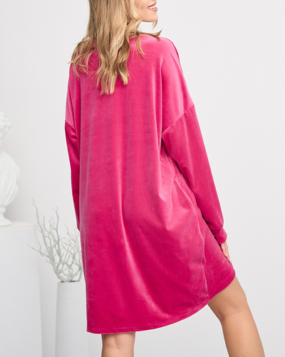 Lange Damen-Tunika mit fuchsiafarbenem Patch - Bekleidung